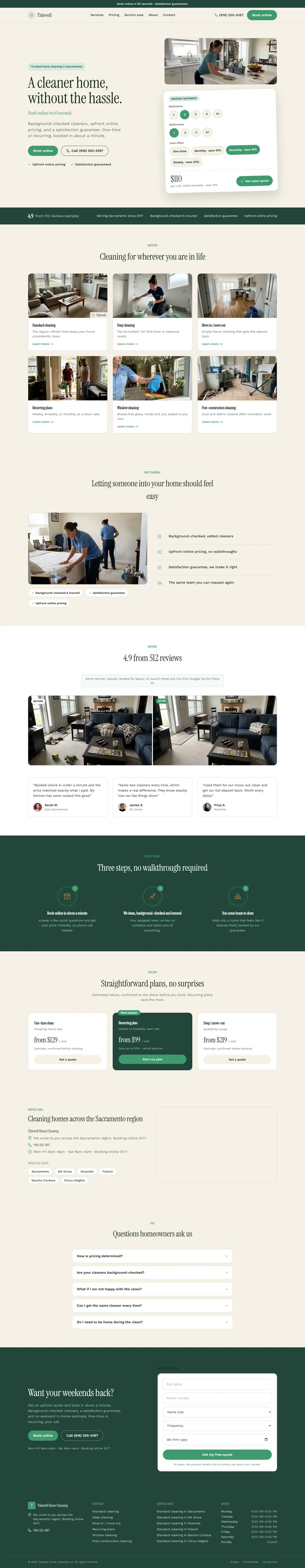 Sample cleaning company site