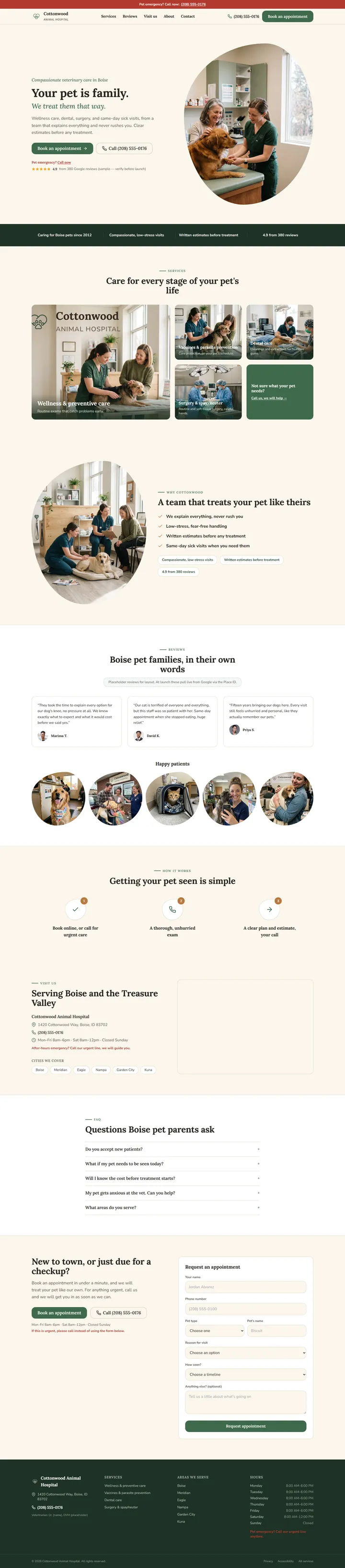Sample veterinary site